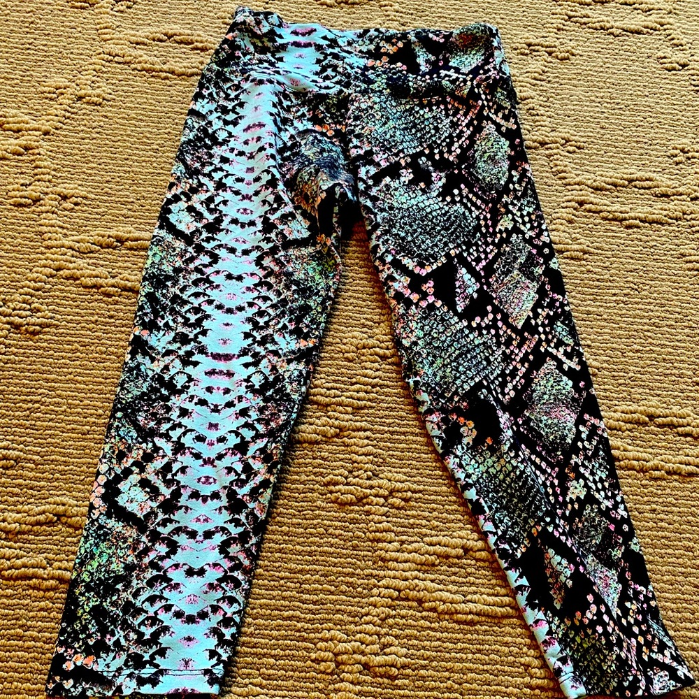Snake print work out pants